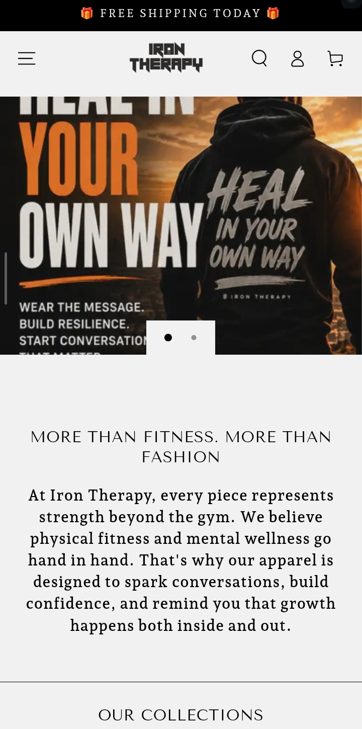 Iron Therapy Fitness Shopify store